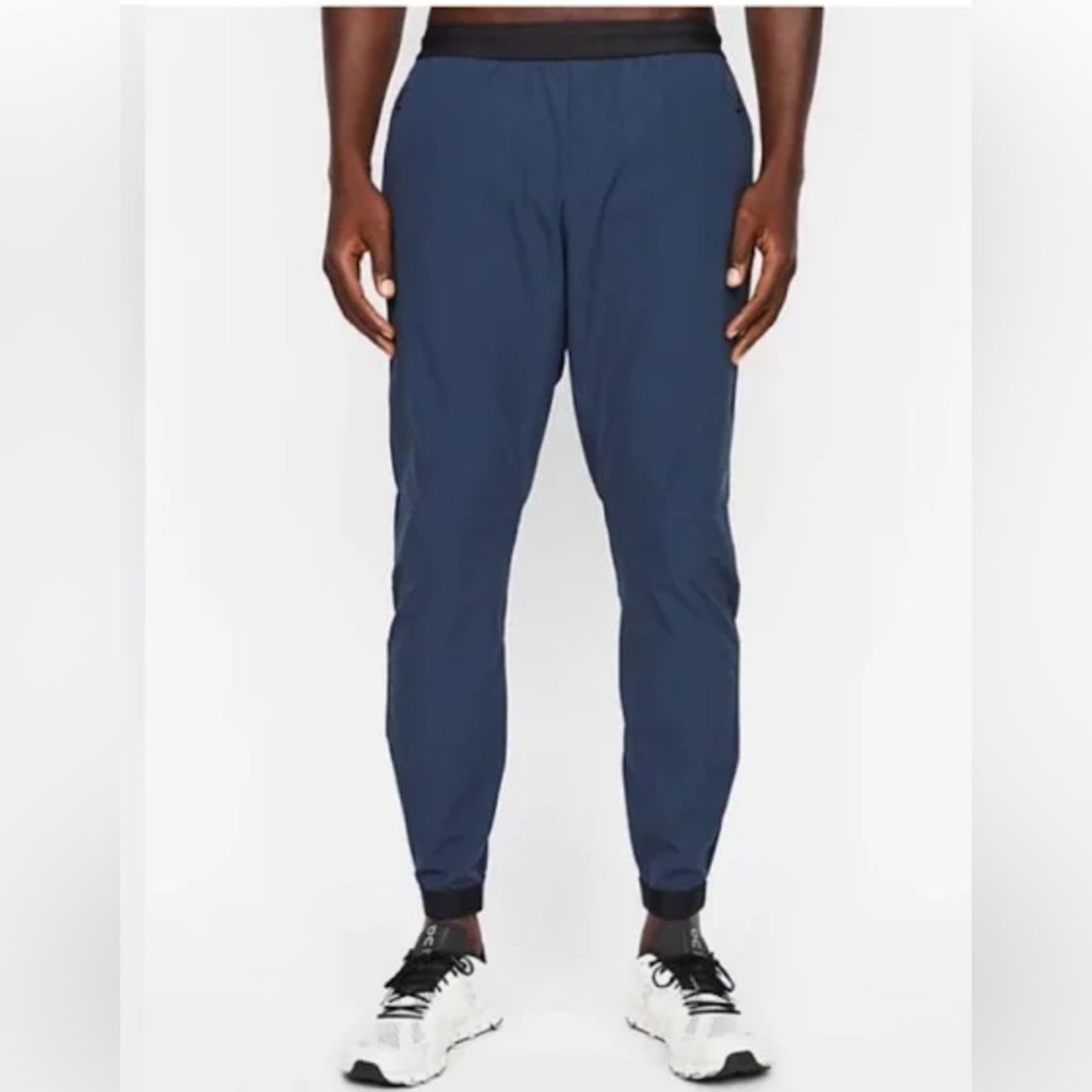 Hill City Pants Mens Medium Jogger Run Pant Navy Blue Performance Training